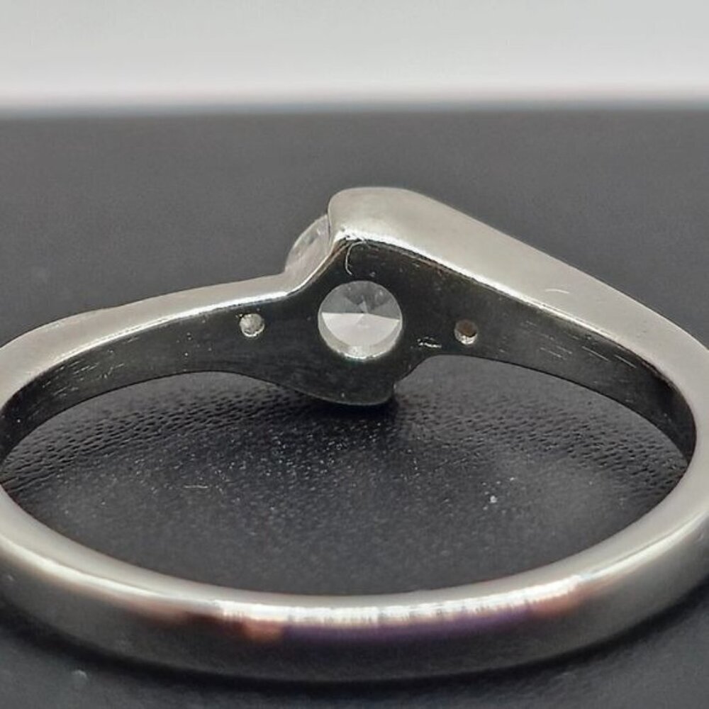 0.5 ct Moissanite Ring in 925 Sterling Silver Offset Design - Picture 7 of 7